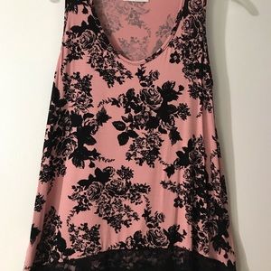 Rue JuJu- Pink/Black Sleeveless Top-NWOT-Medium